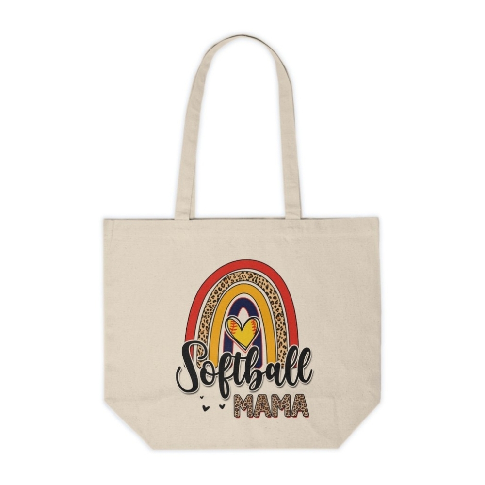 Softball Mama Custom Canvas Tote Bag